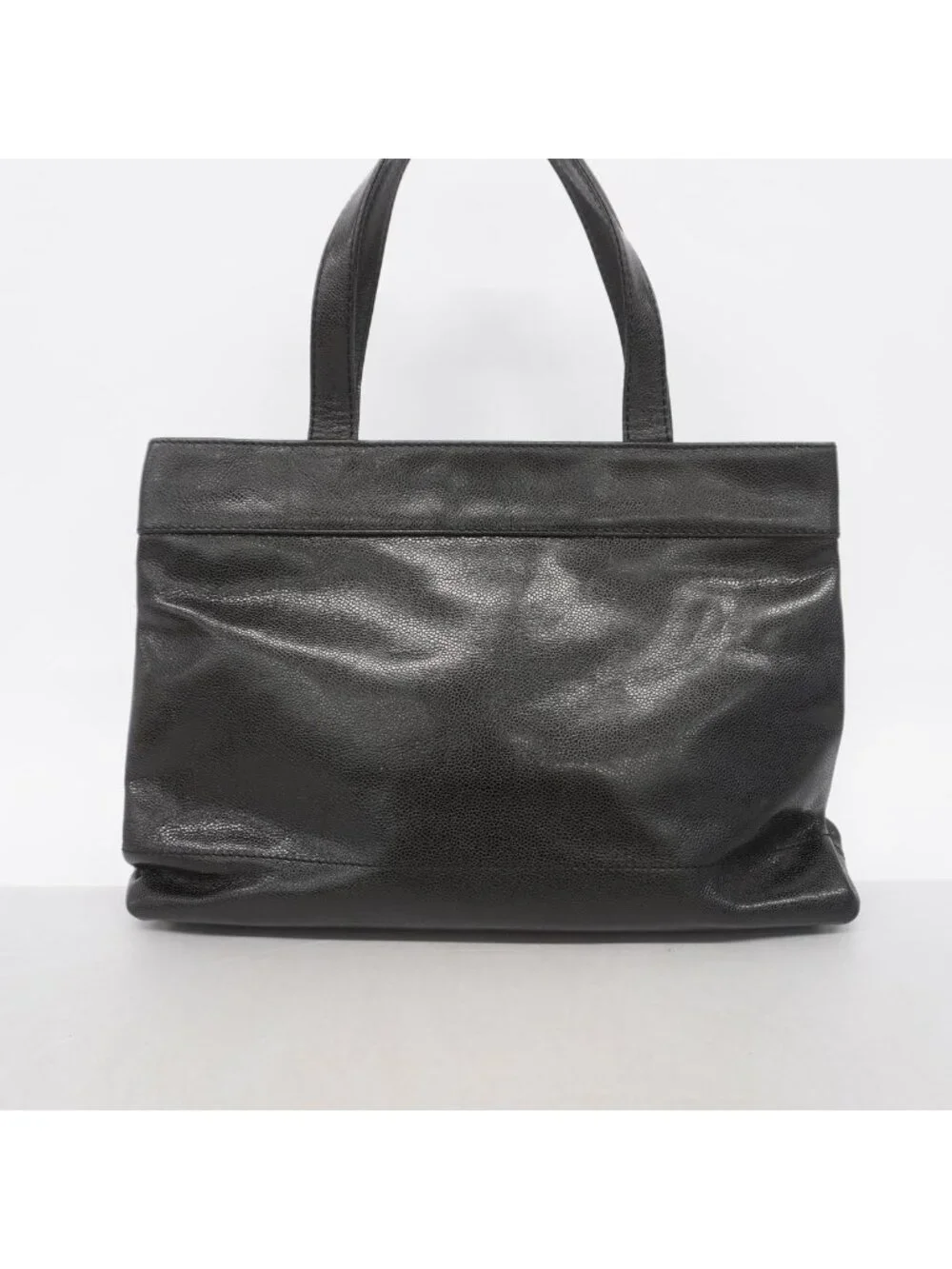 Chanel Tote Bag Caviar Leather Black Gold
